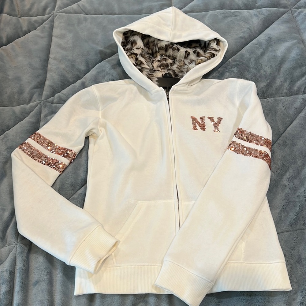 White full zip jacket with New York City letters size XS